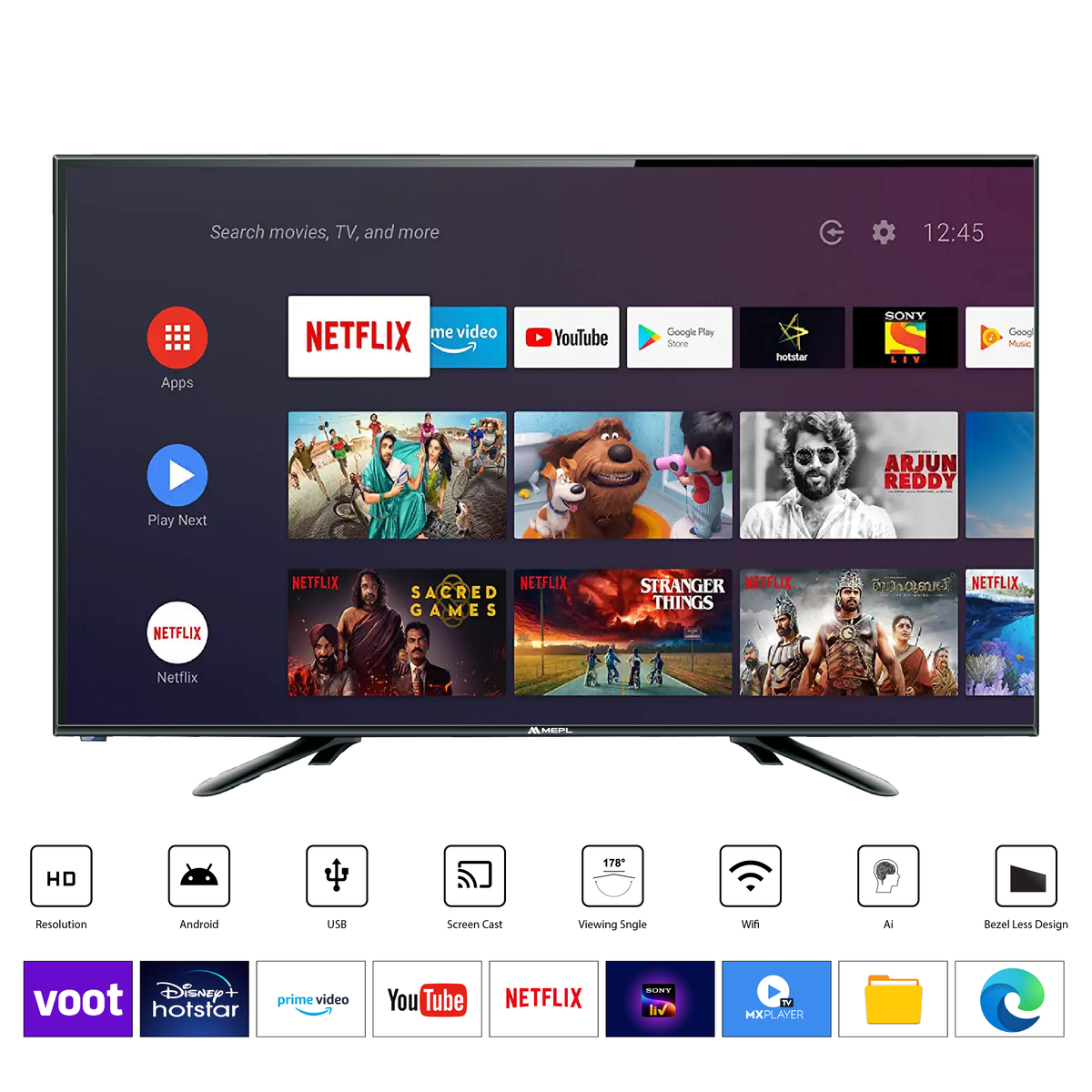 MEPL 65" 4K Ultra HD Smart LED TV (UHF65AM01S)